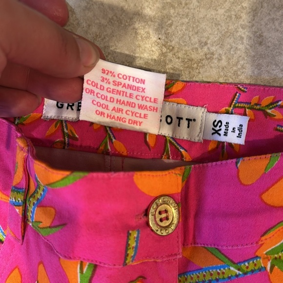 Gretchen Scott Neon Pink Orange Floral Print Pants XS Dopamine Preppy - Picture 4 of 8